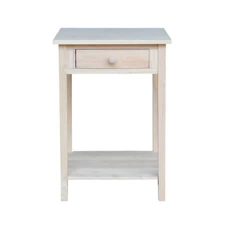 International Concepts Rectangle Hampton Bedside Table, 21 W, 21 L, 30 in H, Wood, Unfinished OT-91